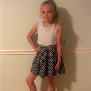 White and black dress